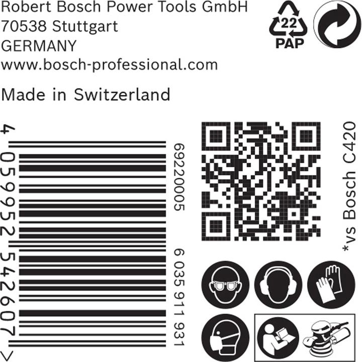 Produktbild Bosch Professional Zubehör EXPERT C470 Schleifpapier mit 6 Löchern für Exzenterschleifer, 150 mm, G 180, 50-tlg. (180)