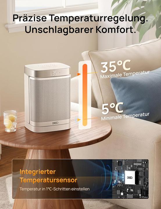 Produktbild Dreo PTC-Heizlüfter mit Thermostat und Timer (1500 W)