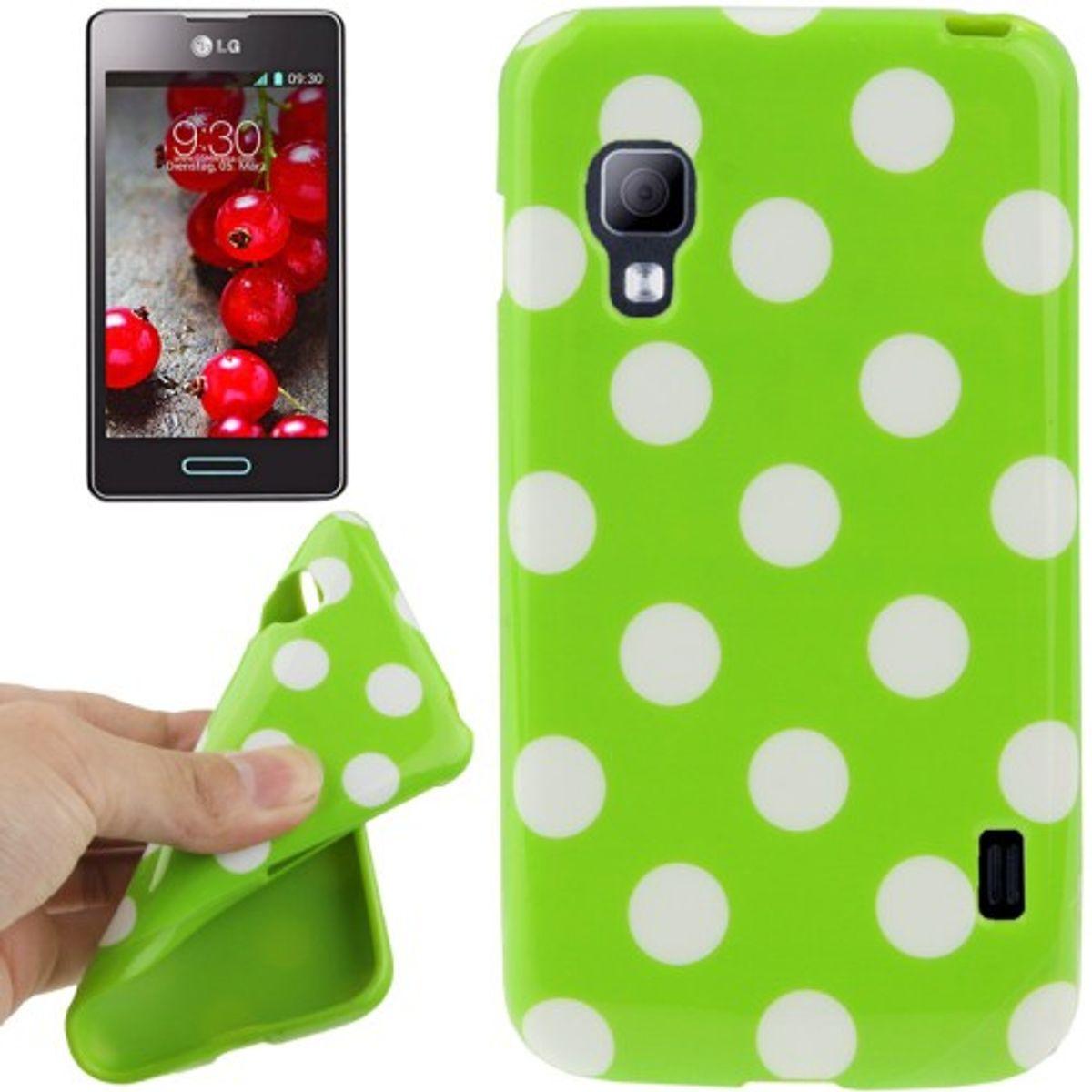 Thumbnail - König Design Schutzhülle TPU Punkte Case für Handy LG Optimus L5 II / E455 (LG Optimus L5 II), Smartphone Hülle, Grün