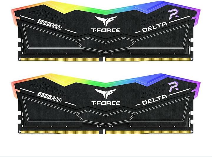 Produktbild Team Group T-Force Delta RGB DDR5-6400 - 32GB - CL32 - Dual Channel (2 pcs) - Intel XMP - Sort med RGB (2 x 16GB, 6400 MHz, DDR5-RAM)