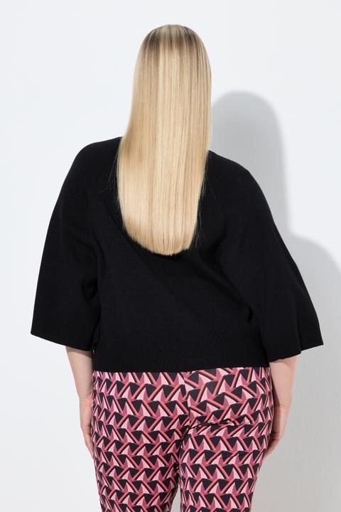 Produktbild Ulla Popken Pullover, kurz, Rundhalsausschnitt, 3/4-Arm (60)