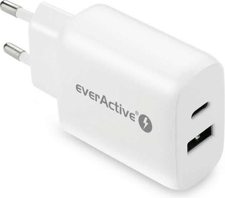 Actual product image Everactive SC-370Q Mains Charger with USB QC3.0 and USB-C PD PPS 25W (26 W, 1 portion)