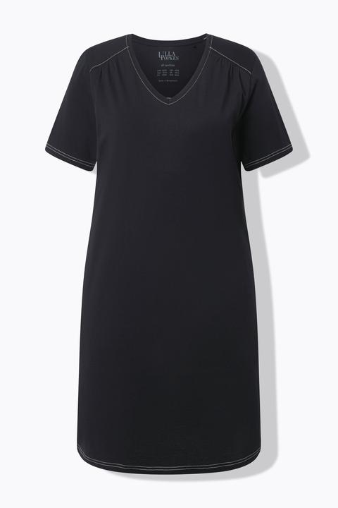 Produktbild Ulla Popken Bigshirts, 2er-Pack, Blätter/uni, V-Ausschnitt, Halbarm (46, 48)