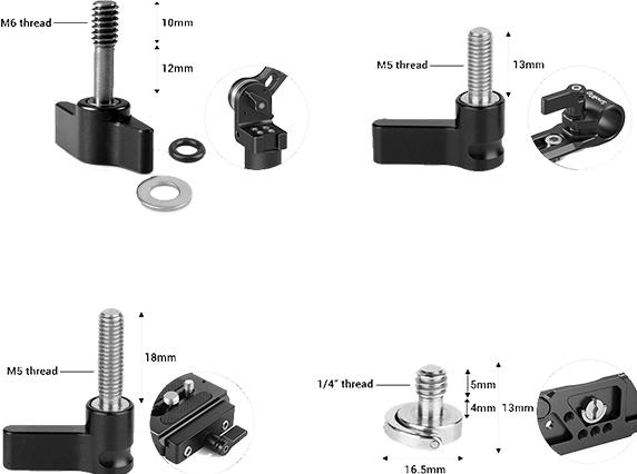 Immagine prodotto SmallRig 3995 Set Di Dadi A Cricchetto Per Viti