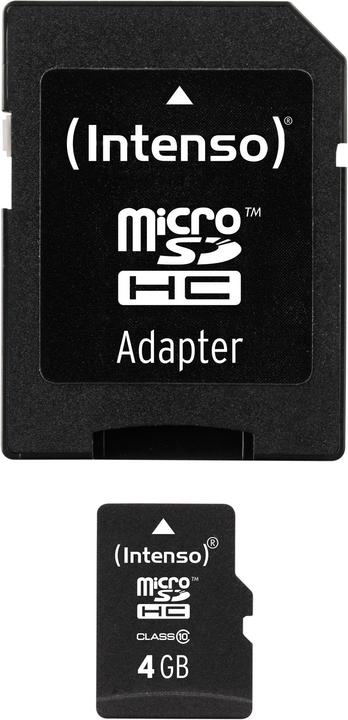 Productafbeelding Intenso microSD Class 10 (4 GB, microSDHC, U1)