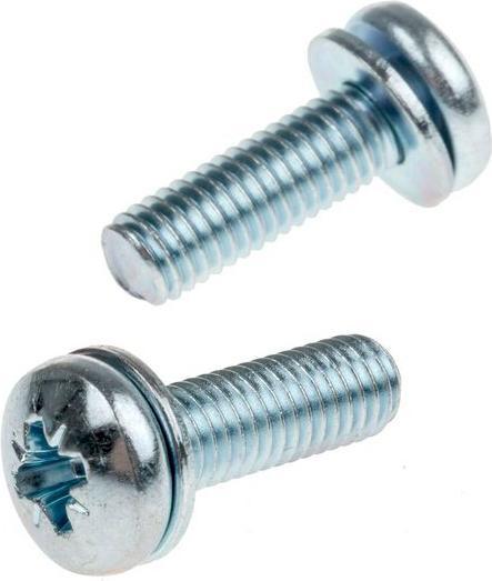 RS PRO Schrauben Linsenkopf mit Scheibe M5x16mm (100 Schrauben pro Stück, 5 x 16 mm)