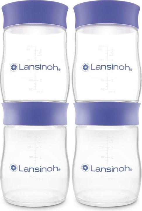 Lansinoh Stillzubehör Muttermilchflaschen 4er Pack je 160ml