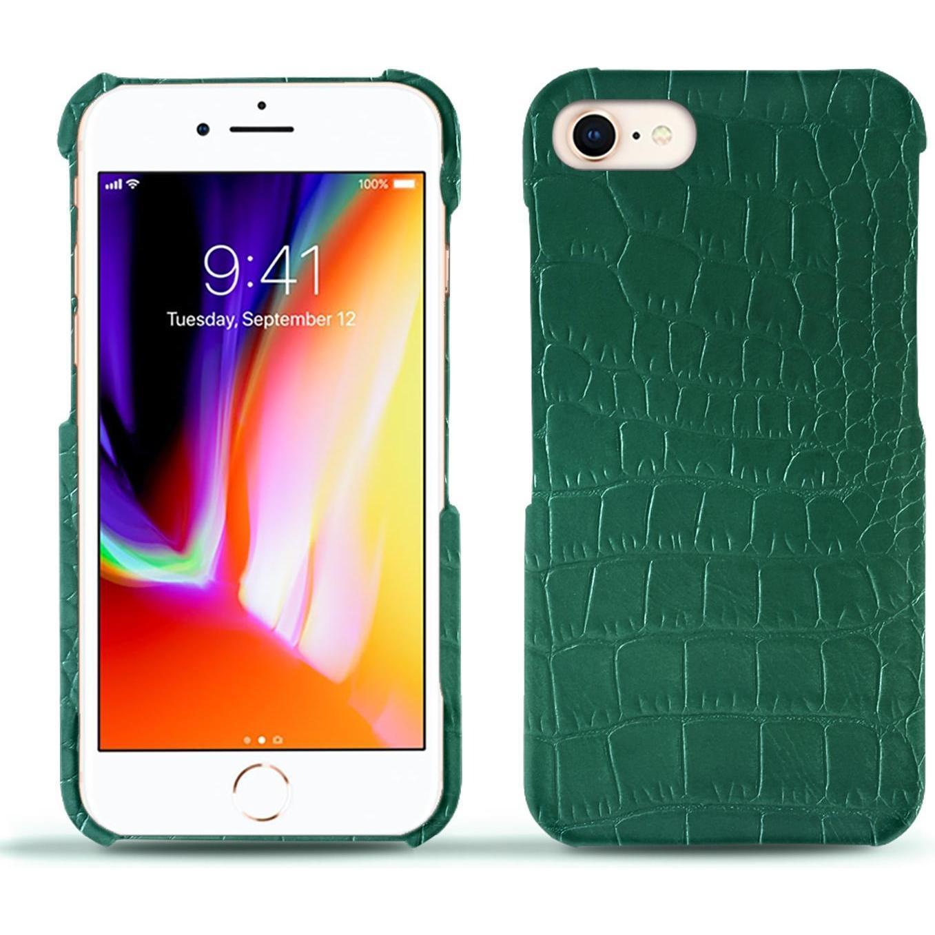 Noreve Lederschutzhülle (Apple iPhone 8), Smartphone Hülle, Grün