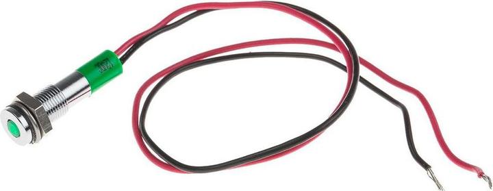Produktbild RS PRO 6mm flush satin chr LED wires, grn 12Vdc