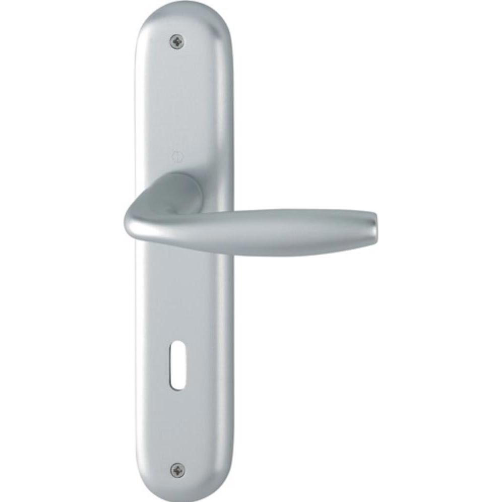 Hoppe, Türgriff + Fenstergriff, Langschildgarnitur New York 1810/273P Aluminium F1 OB 72 mm DIN links / rechts (Türgarni...