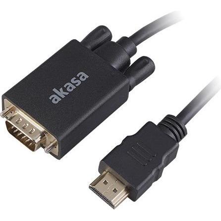 Akasa mini HDMI (Typ C) — VGA D-Sub15 (f) (2 m), Cavo video, Nero