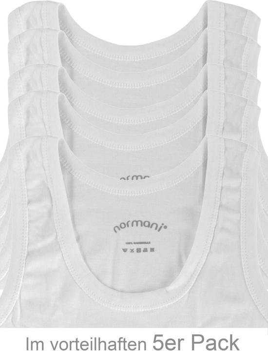 Immagine prodotto Normani Maglia intima 5 pezzi da uomo a costine fini bianca (4XL)