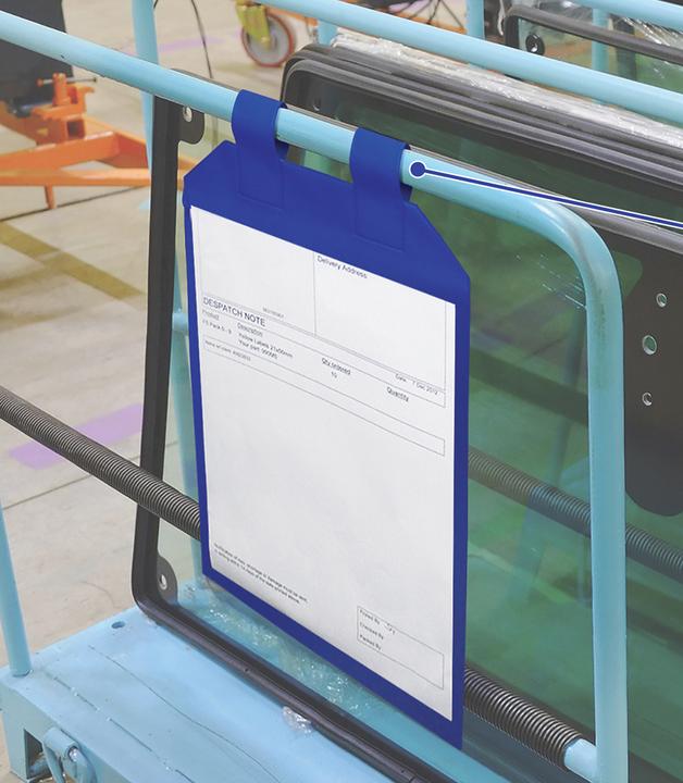 Brady Grosse Einschubhüllen (Magnettaschen) mit magnet. Schlaufen, Vinyl, Blau, 295 x 230 mm (10er