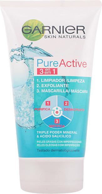 Produktbild Garnier PURE ACTIVE 3 en 1 gel limpiador piel grasa 150 ml (Reinigungsgel, 150 ml)
