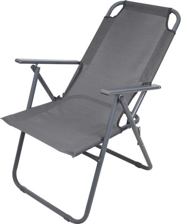 Actual product image Enero Camp Krzesło Turystyczne Z Podłokietnikami 65x45x102cm Składane Ciemno Szare