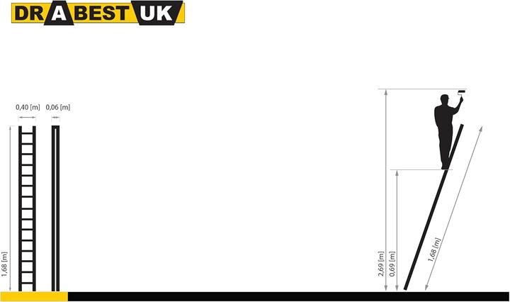 Actual product image Drabest Anlegeleiter mit 6 Stufen (168 cm)