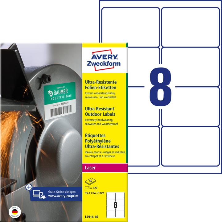 Immagine prodotto Avery Etichette in pellicola ultraresistente