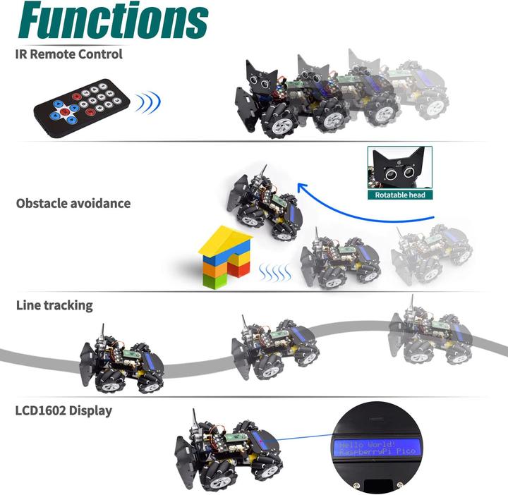 Produktbild Adeept 4WD Omni-Directional Mecanum