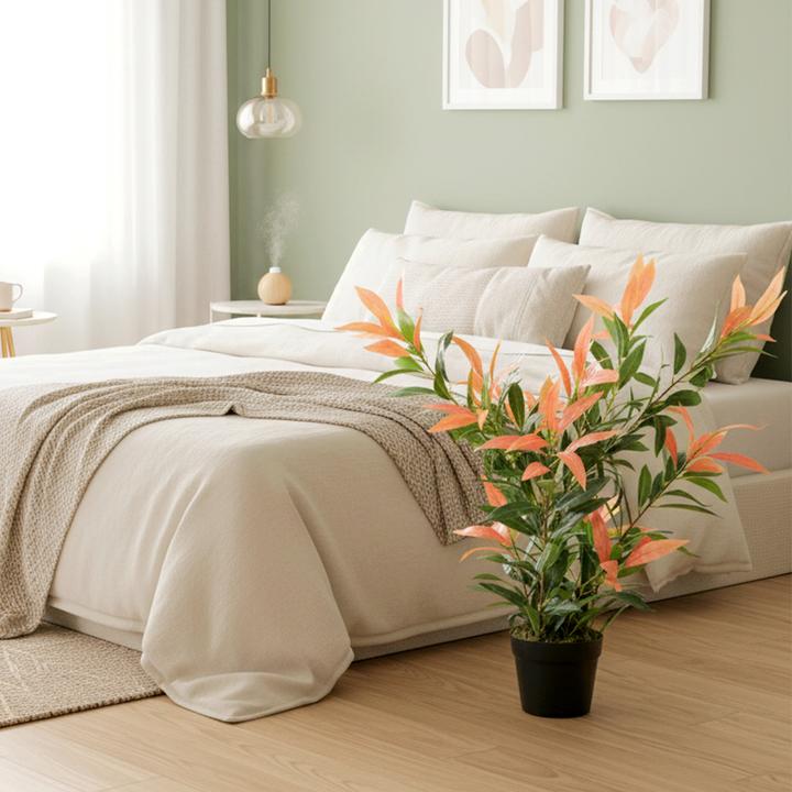 Actual product image Homcom Kunstpflanze Kunststoff, Zement Rot+Grün (90 cm)