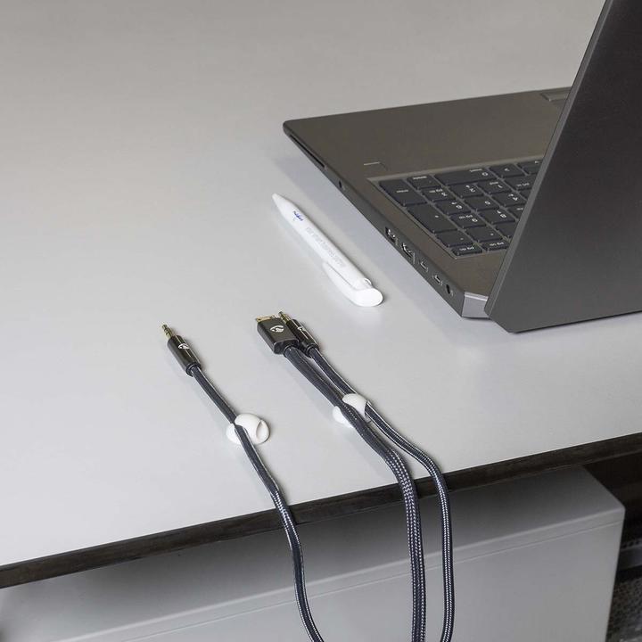 Productafbeelding Nedis Kabelmanagement kabelklem Vergrendeld 6 stuks max. kabeldikte: 5 mm Siliconen 20 mm Wit