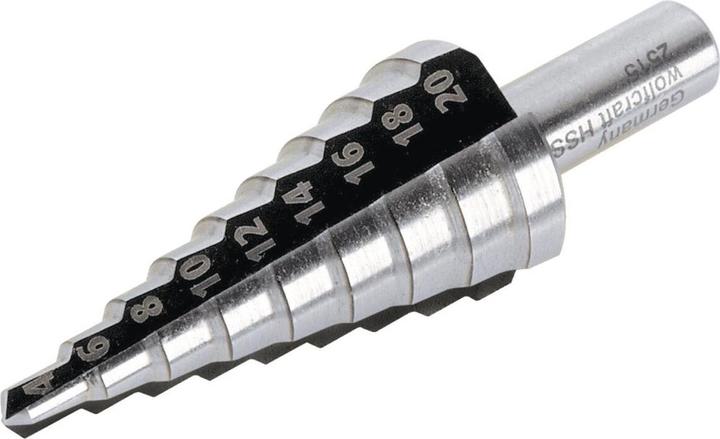 Actual product image wolfcraft wolfcraft 1 Stufenbohrer HSS, Schaft 8mm, ø4-20mm (8 mm)