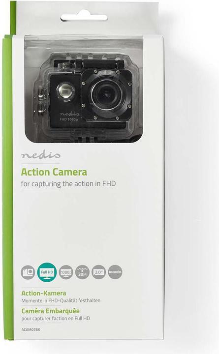 Image du produit Nedis Action Cam| 1080pa30fps| 12 MPixel| Etanche à 30.0 m| 90 min| Incl - 12 MP