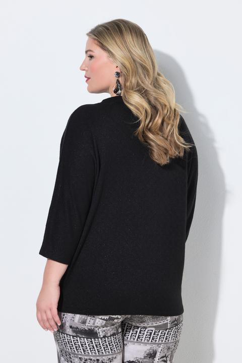 Produktbild Miamoda Pullover, Rhomben-Struktur, Glitzereffekt, Stehkragen (54)