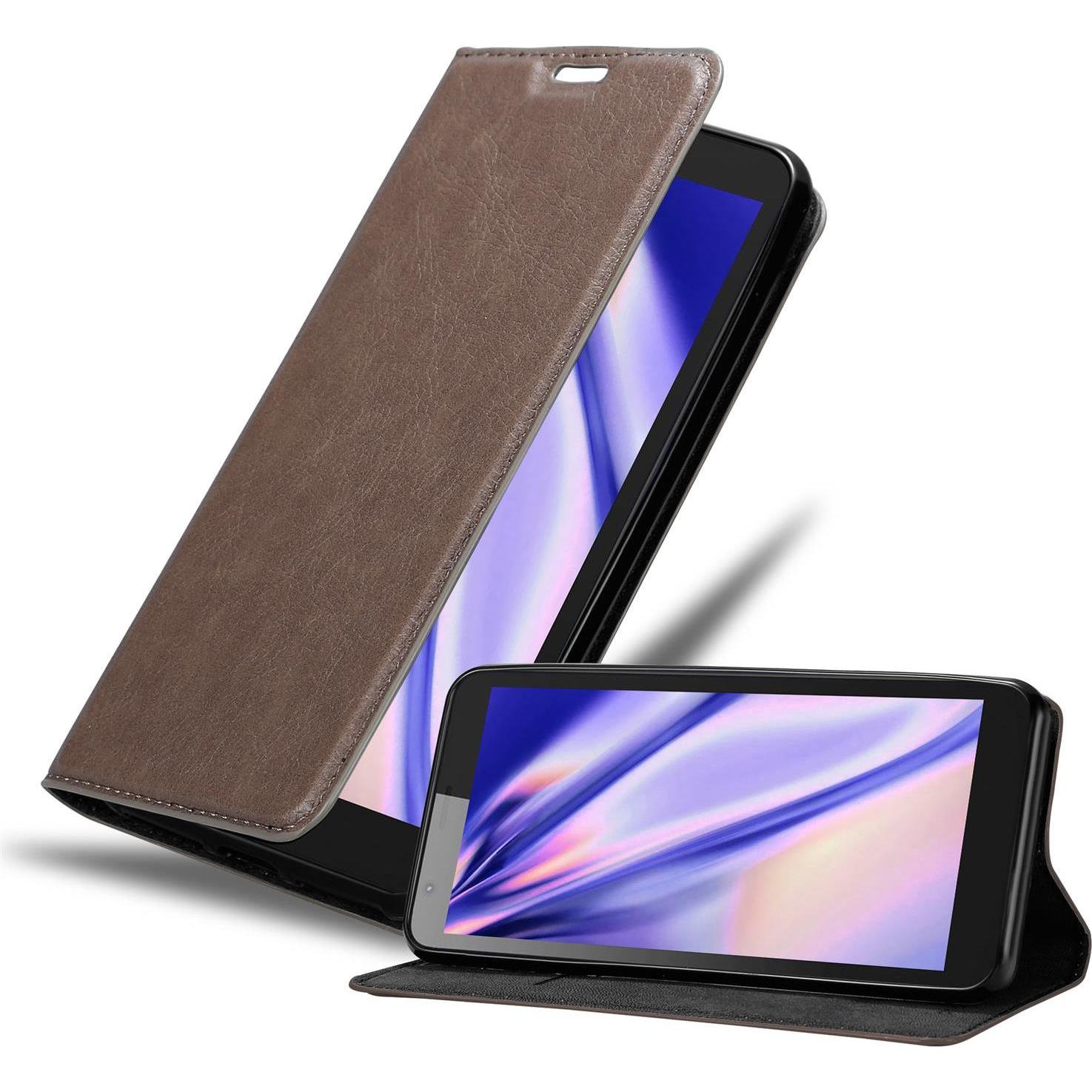 Cadorabo Book Invisible Magnet Cover (ZTE Blade L8), Smartphone Hülle, Braun