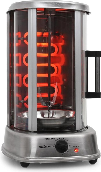 Produktbild OneConcept KebapMaster Pro Vertikal GrillEdelstahl, inkl Spiess Set