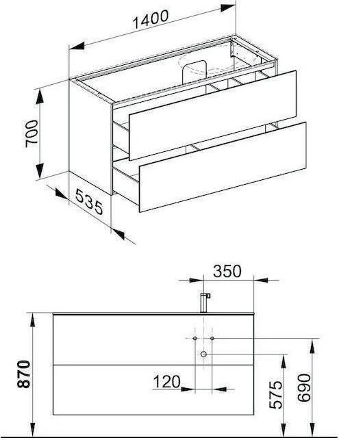 Actual product image Keuco WTU EDITION 11 PLANNING 1400x700x535mm Kumme re Ei tab