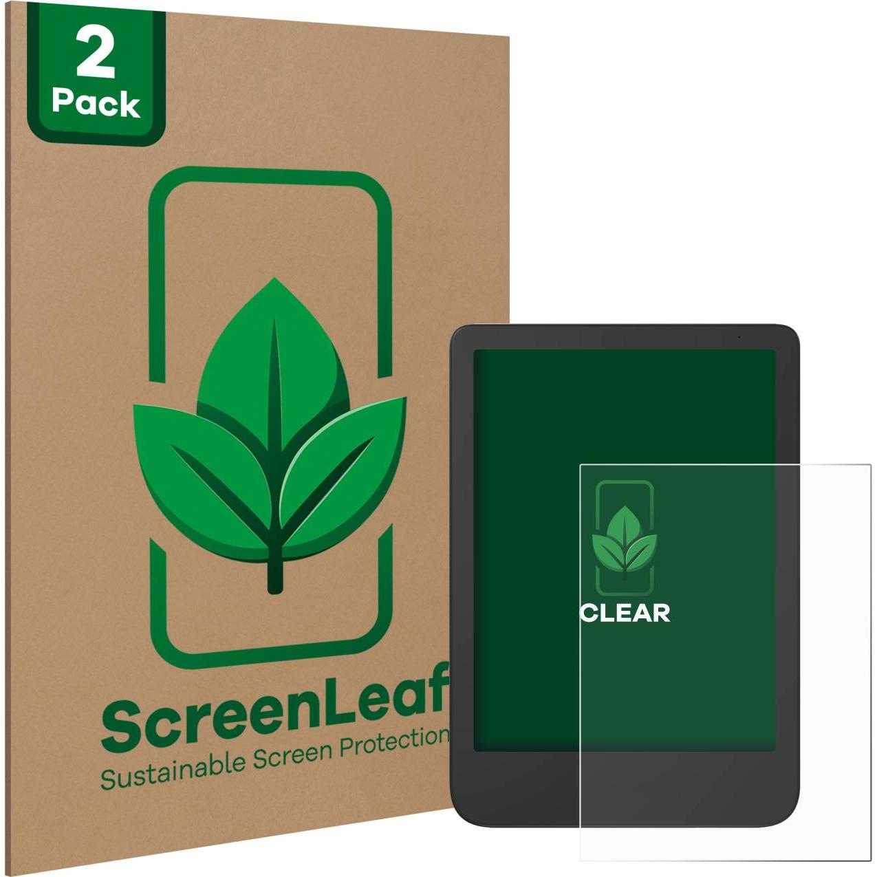 ScreenLeaf Schutzfolie nachhaltiger Displayschutz Display Schutz Folie Klar Transparent, eReader Zubehör, Transparent