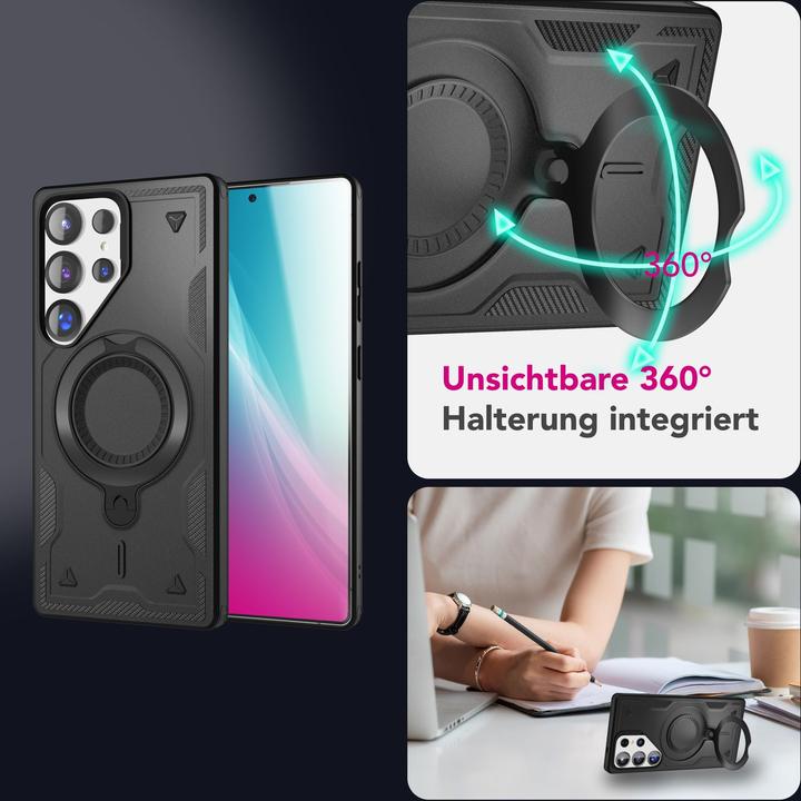 Image du produit Nalia Stormguard - Stossfeste Armor Ring Hülle für MagSafe - Military Kickstand Hardcase (Samsung Galaxy S25 Ultra)