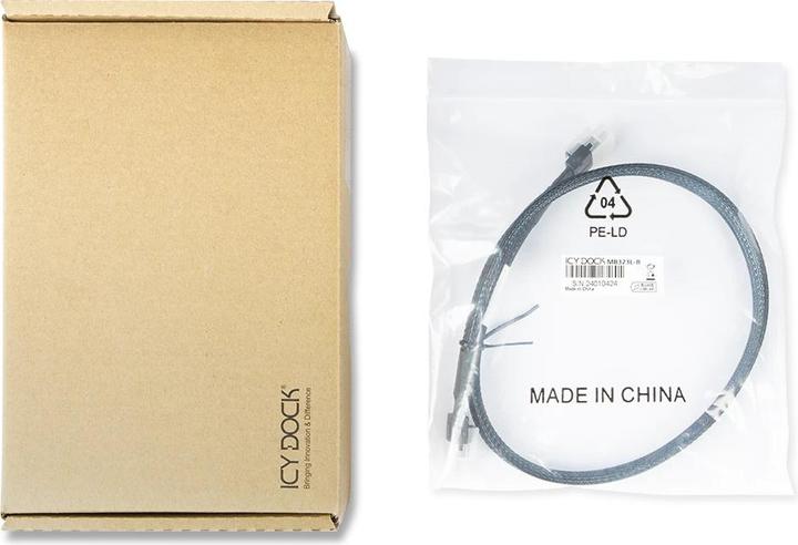 Actual product image Icydock ICY DOCK cable SlimSAS 4i SSF-8654 to SlimSAS 4i, SFF-8654 cable-0.5M (50 cm)