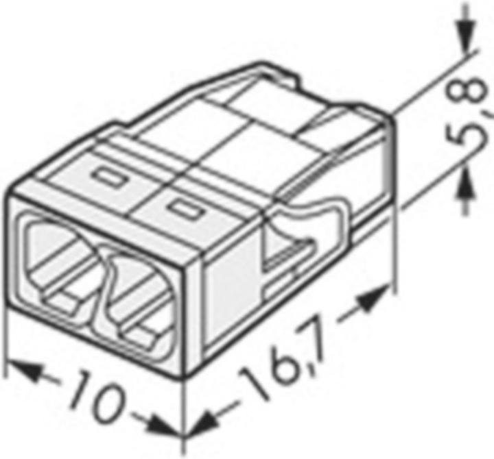 Produktbild Wago COMPACT Steckklemme, 8 x 0.5 - 2.5mm², grau, VPE 50 Stk.