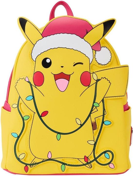 Actual product image Loungefly Pokemon by mini backpack Holiday Pikachu