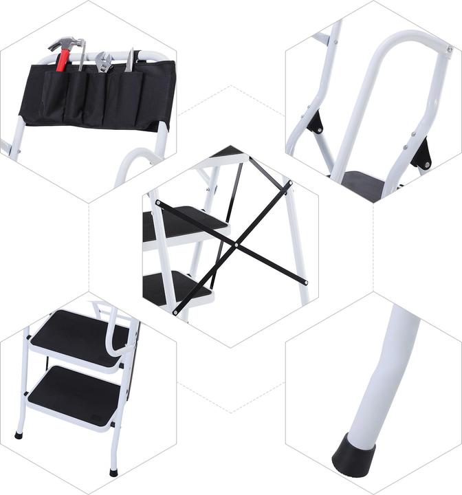 Image du produit Homcom Escabeau avec porte-outils (Escabeau, 50 cm)