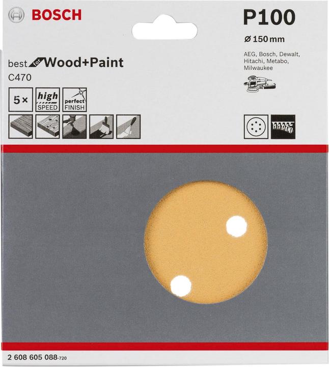 Produktbild Bosch Professional Zubehör Exzenterschleifpapier mit Klet (100)
