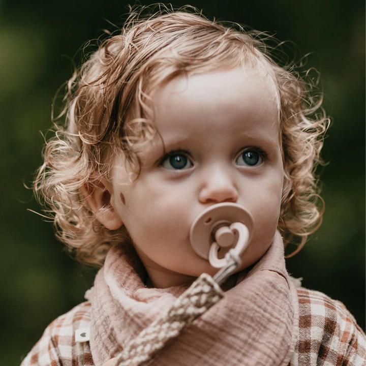 Actual product image Bibs Braided dummy chain, blush/ ivory (1 x, from birth)