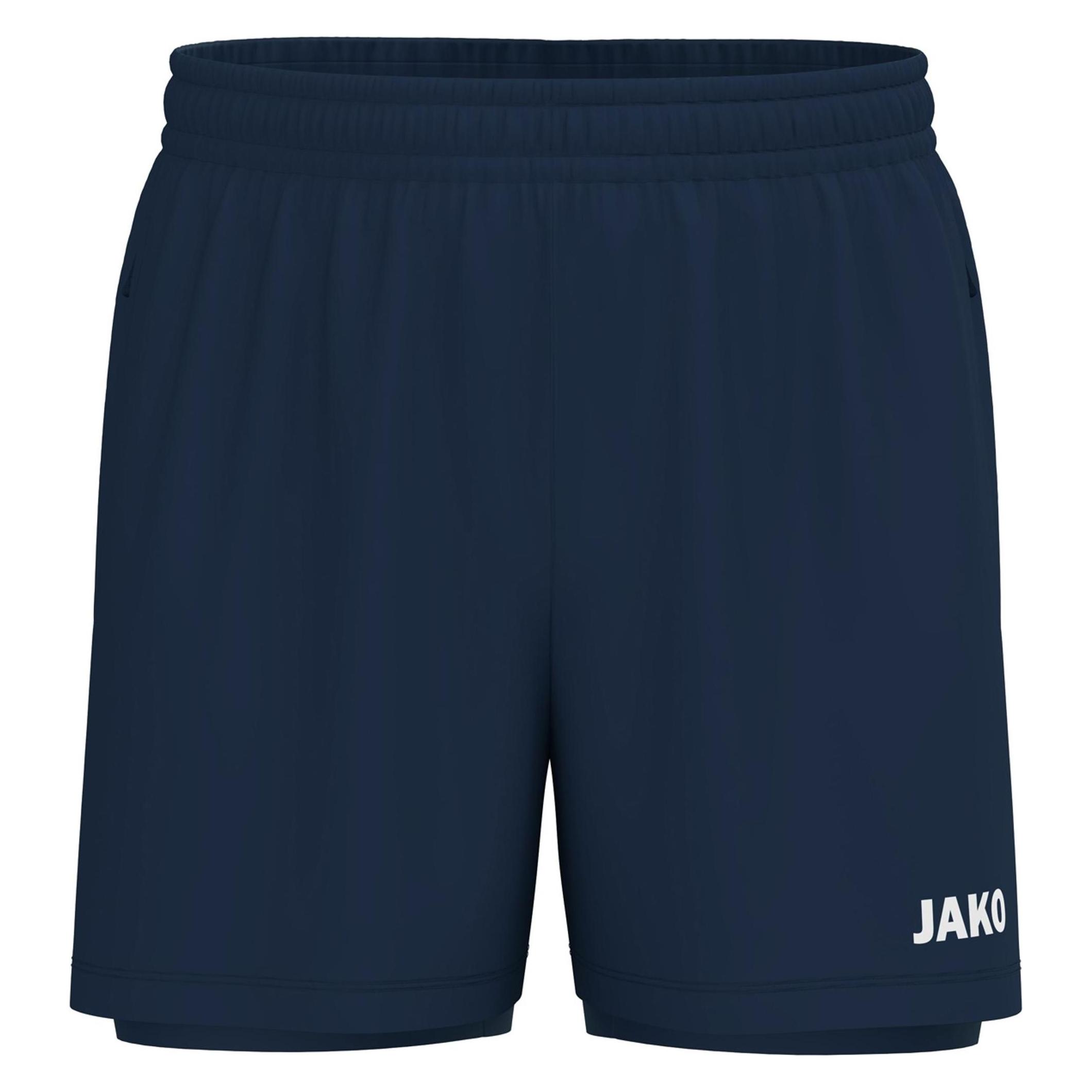 Jako, Unisex, Sporthose, 2-in-1 Short One (S), Blau