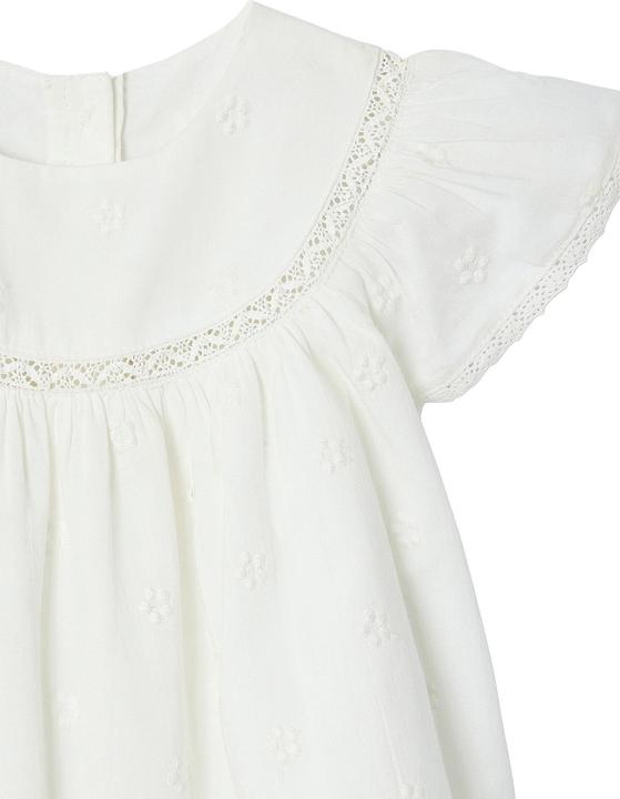Immagine prodotto Vertbaudet Mädchen Baby-Set: Kleid mit Lochstickerei, Shorts & Haarband (62)