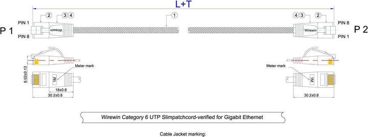 Produktbild Wirewin Slim Toughkabel: UTP, 0.25m, blau (CAT6, 0.25 m)