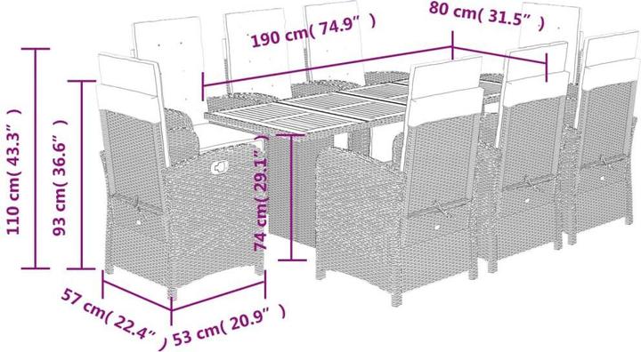 Produktbild vidaXL Garten Essgruppe