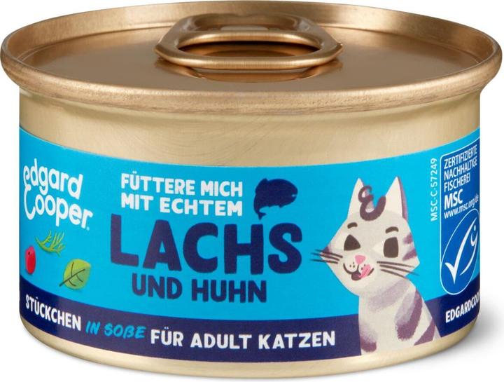Actual product image Edgard & Cooper Edgar & Cooper Cat Chunks in Sauce Pacific Salmon & Free-Range Chicken 85g (Adult, 1 pcs., 85 g)