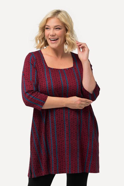 Produktbild Ulla Popken Longshirt, A-Linie, Carree-Ausschnitt, 3/4-Arm (46, 48)