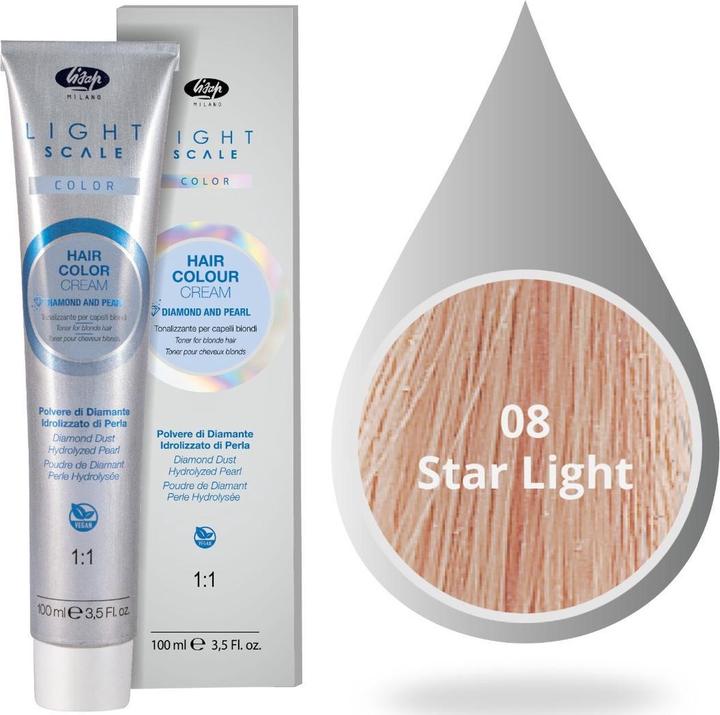 Immagine prodotto Lisap Crema colorante per capelli Light Scale 08 Star Light 100ml (08 Luce stellare)