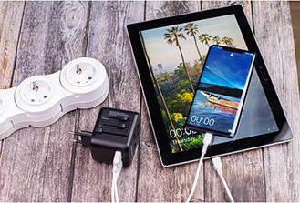 Actual product image Verbatim Universal Travel Adapter with 2 x USB-A ports