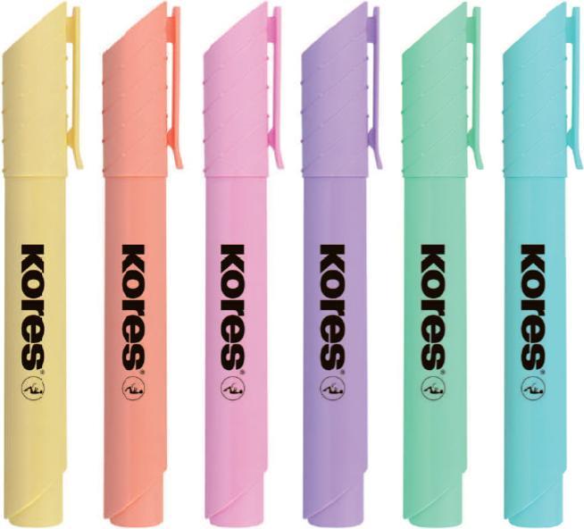 Produktbild Kores Textmarker ""HIGH LINER PLUS"", Pastellfarben, 6er Etui UV-beständige Tinte, Farbe auf Wasserbasis (6x)