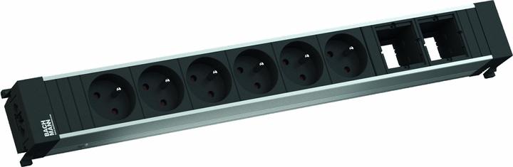 Produktbild Bachmann CONFERENCE - 6 AC-Ausgänge - Indoor - Typ E - Stahl - Schwarz - 444 mm (6x, CEE 7/3, CEE 7/5)