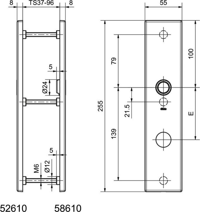 Produktbild Glutz Türschild aussen 52610 glide/easyfix® (Türschildgarnitur)