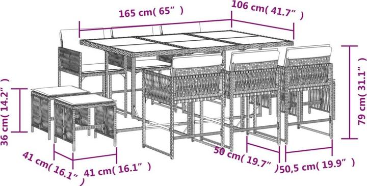 Produktbild vidaXL Garten Essgruppe